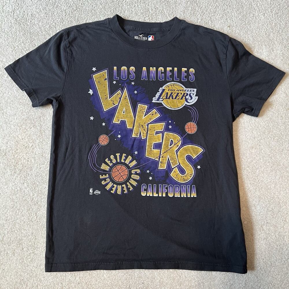 Hollister Los Angeles Lakers Black Graphic Men’s T Shirt NBA Western Small